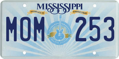 MS license plate MOM253