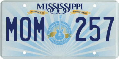 MS license plate MOM257
