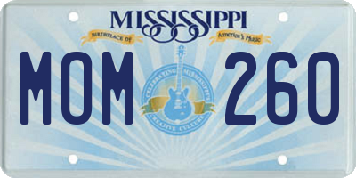 MS license plate MOM260