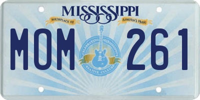 MS license plate MOM261