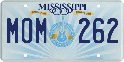 MS license plate MOM262