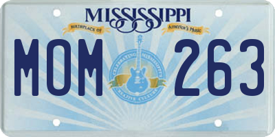 MS license plate MOM263