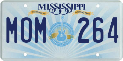 MS license plate MOM264