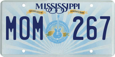 MS license plate MOM267