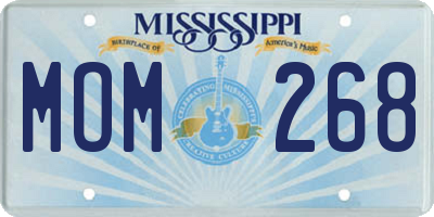 MS license plate MOM268