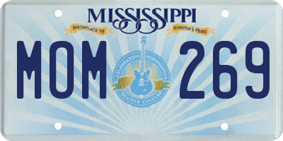 MS license plate MOM269