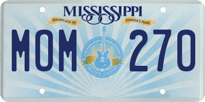 MS license plate MOM270