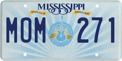 MS license plate MOM271