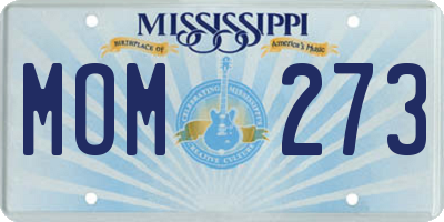 MS license plate MOM273
