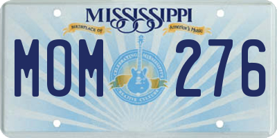 MS license plate MOM276