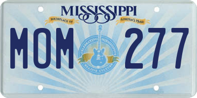 MS license plate MOM277