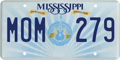 MS license plate MOM279