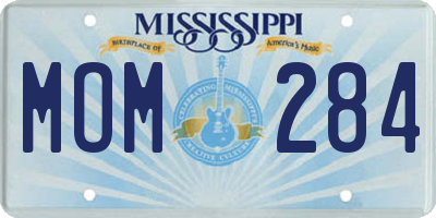 MS license plate MOM284