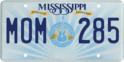 MS license plate MOM285