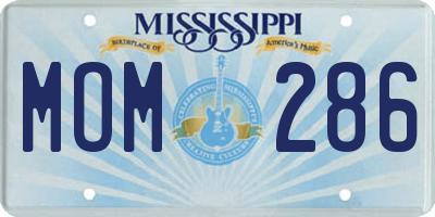 MS license plate MOM286