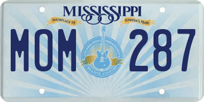 MS license plate MOM287