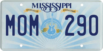 MS license plate MOM290