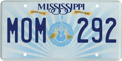 MS license plate MOM292