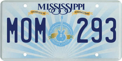 MS license plate MOM293
