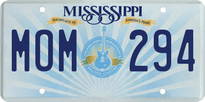 MS license plate MOM294