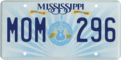 MS license plate MOM296