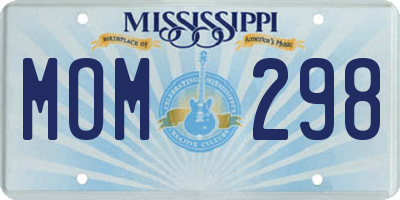 MS license plate MOM298