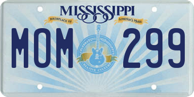 MS license plate MOM299