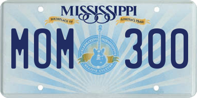 MS license plate MOM300