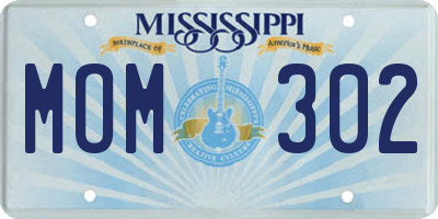 MS license plate MOM302