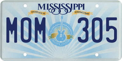 MS license plate MOM305