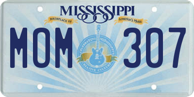 MS license plate MOM307