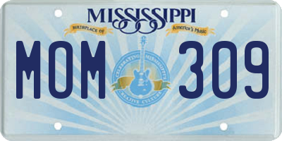 MS license plate MOM309