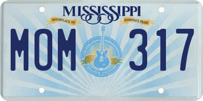 MS license plate MOM317