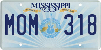 MS license plate MOM318