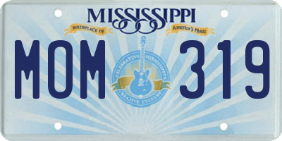 MS license plate MOM319