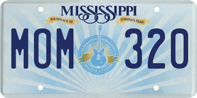 MS license plate MOM320