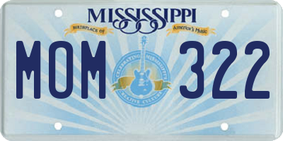 MS license plate MOM322