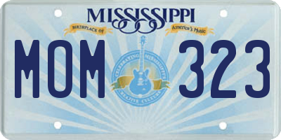 MS license plate MOM323