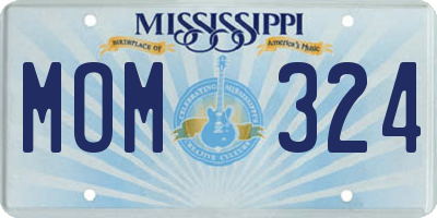 MS license plate MOM324