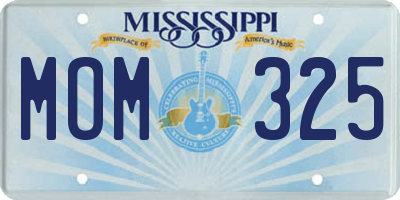 MS license plate MOM325