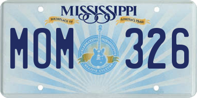 MS license plate MOM326