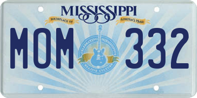 MS license plate MOM332