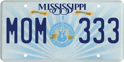 MS license plate MOM333