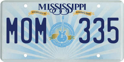 MS license plate MOM335