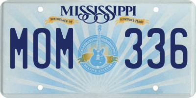 MS license plate MOM336