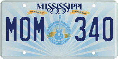 MS license plate MOM340