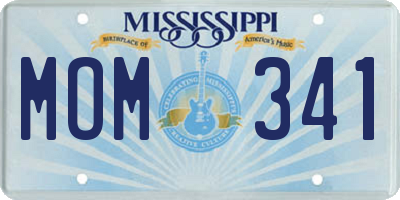 MS license plate MOM341