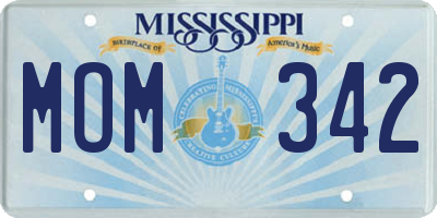 MS license plate MOM342