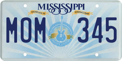 MS license plate MOM345