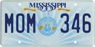 MS license plate MOM346